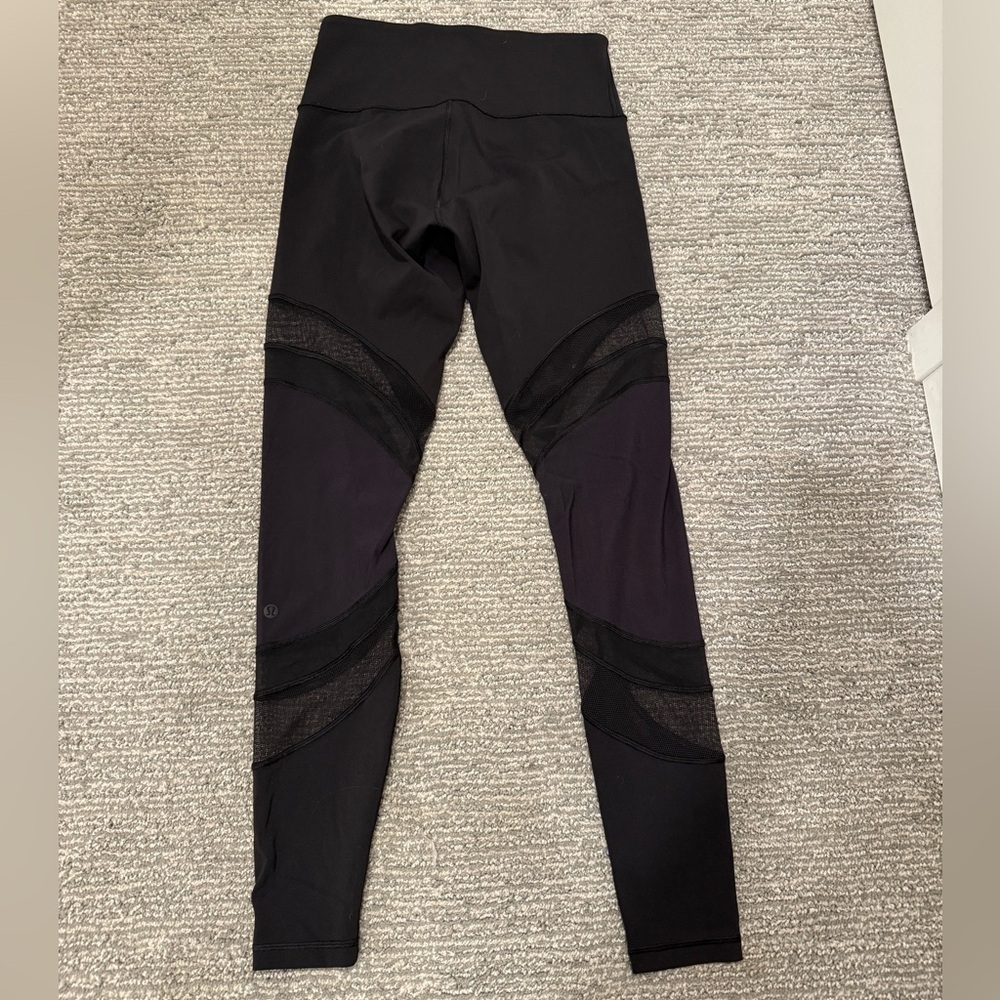 lululemon athletica Black Leggings with Stylish Mesh Panels - Picture 3 of 3